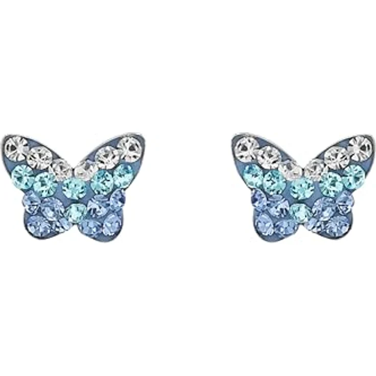 Amor Paar Ohrstecker Schmetterling, mit Preciosa Crystal, filigranes Design für Kinderohren – Bild 2