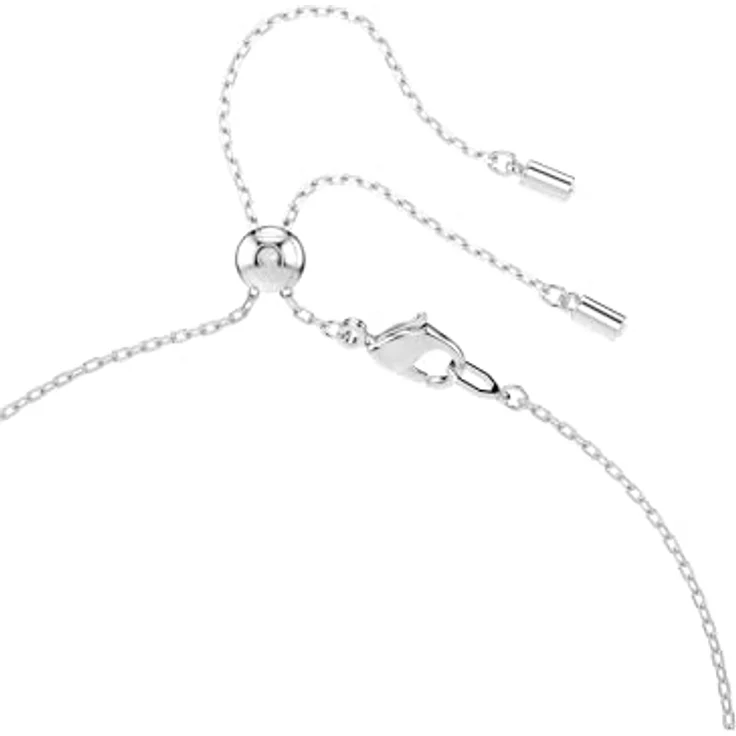 Swarovski Ariana Grande x Y-Halskette, Rhodinierte Damenhalskette mit Kristallperlen und Herz-Motiv in Klarem Pavé, Länge: 38-48 cm, Motivgröße: 1 x 1 cm – Bild 3