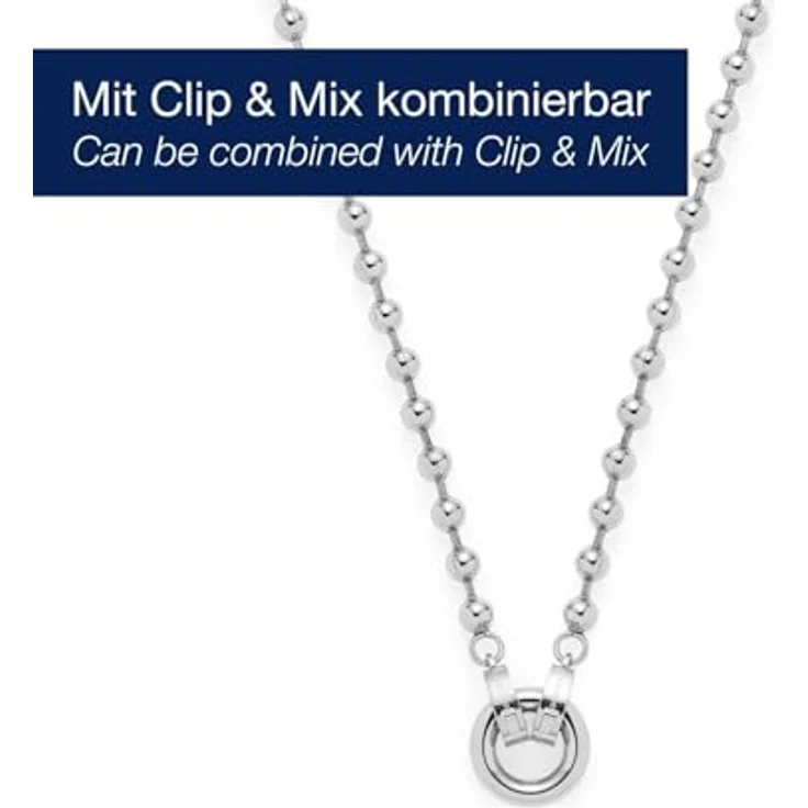 JEWELS BY LEONARDO Clip & Mix Dotty, mittellange Halskette aus silberfarbenem Edelstahl mit feinen und kräftigeren Kugeln, 60-61,3 cm, für Frauen, Geschenkverpackung, Allergikerfreundlich – Bild 2