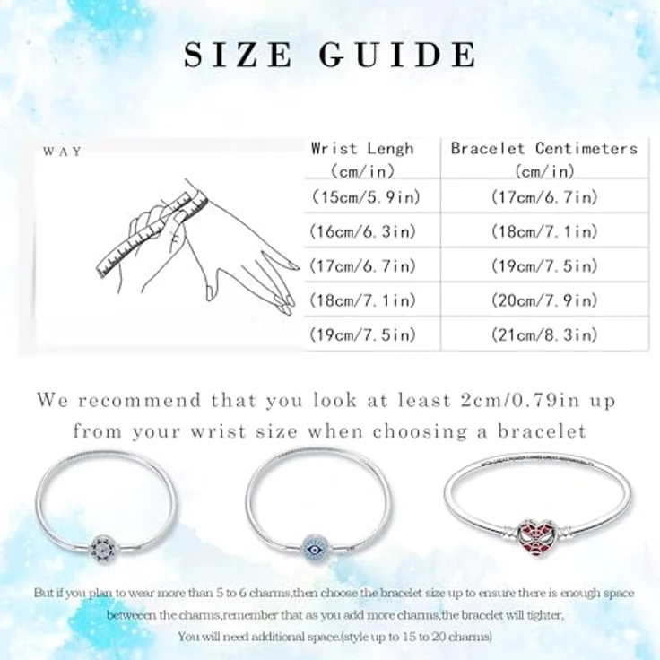 HappyStar Damen Armkette Silber 925, Armband für Beads Charms, kompatibel mit Pandora Charms, inklusive Geschenkbeutel und Abstandshalterperle – Bild 5