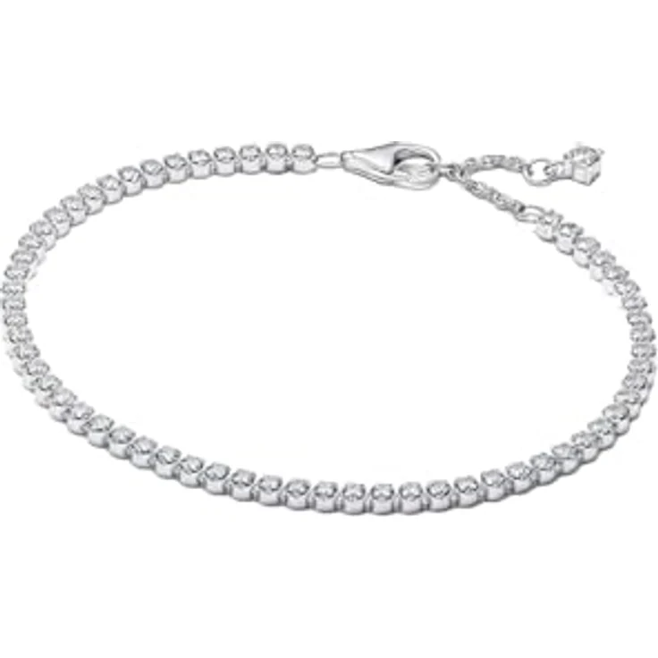 Pandora Tennisarmband Funkelnde Zirkonia, 14K Vergoldet, 16 cm, gelbgoldfarben, mit 61 Steinen im Brillantschliff – Bild 1