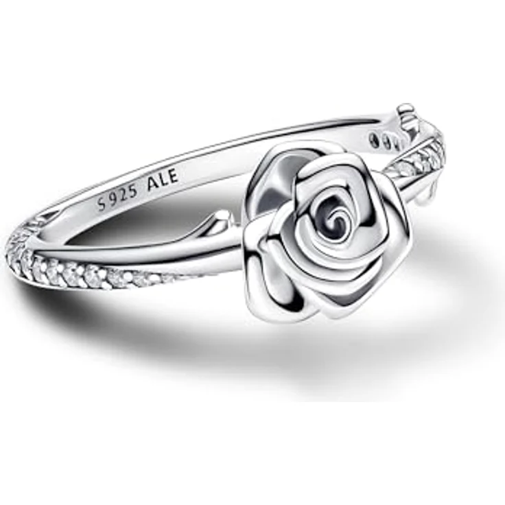 PANDORA Moments Blühende Rose Ring, Sterling Silber mit Zirkonia Steinen, Größe 56, 193215C01-56 – Bild 2