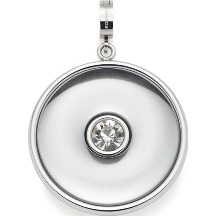 JEWELS BY LEONARDO Anhänger Clip & Mix Dorma, Ketten-Anhänger aus silberfarbenem Edelstahl mit Zirkonia und Glasstein, 4,4 x 3,1 x 0,8 cm – Bild 1