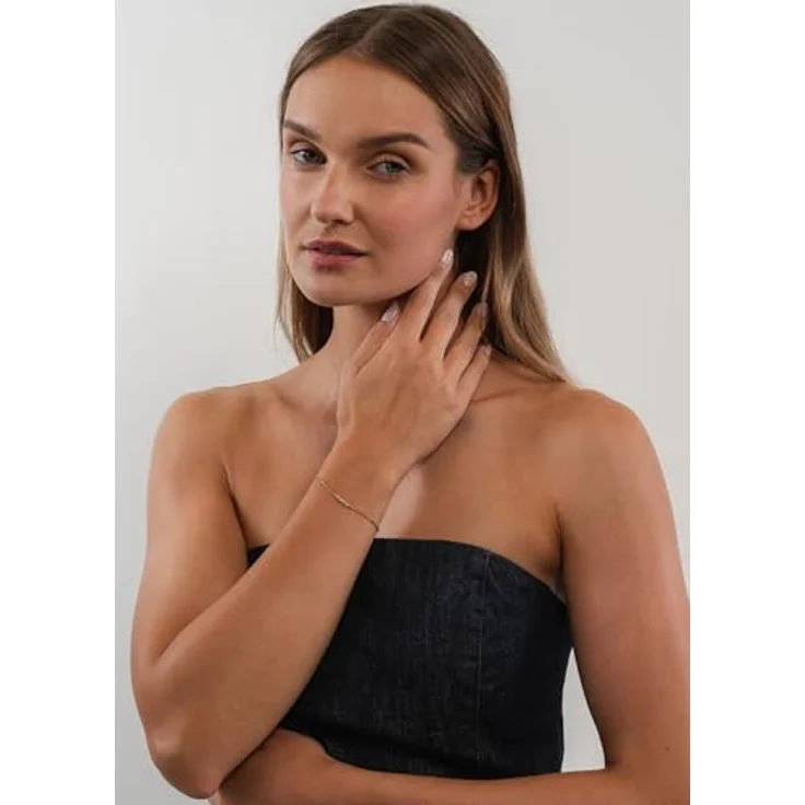 Purelei Glow Armband, filigranes Design mit vier Zirkonia, wasserfest & verstellbar, Edelstahl 14K vergoldet, 18K rosévergoldet oder silberfarben – Bild 4