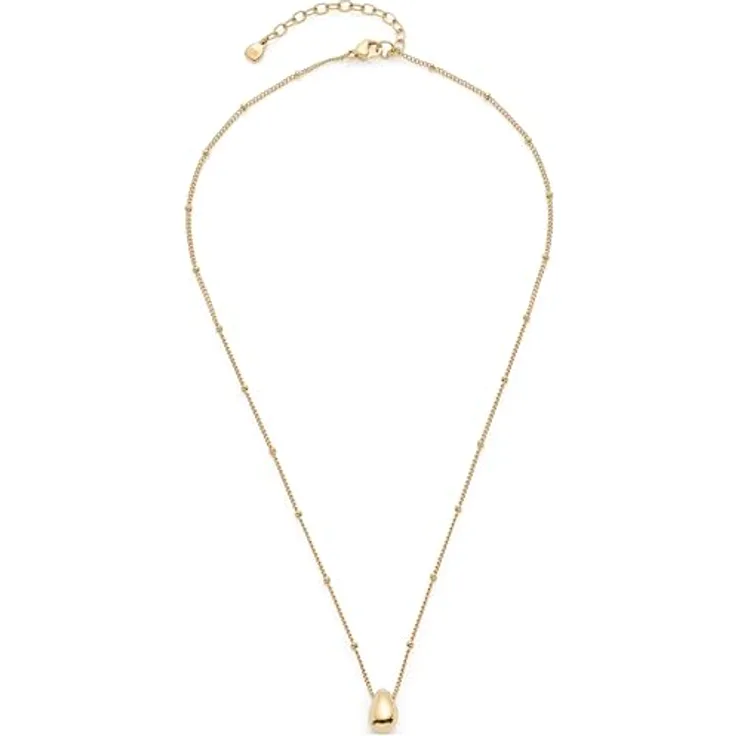 JEWELS BY LEONARDO Halskette Ciao Clothilde, Panzer-Kette aus goldfarbenem Edelstahl mit Tropfen-Anhänger, 42-47 cm, Schmuck Geschenk für Frauen, 025739