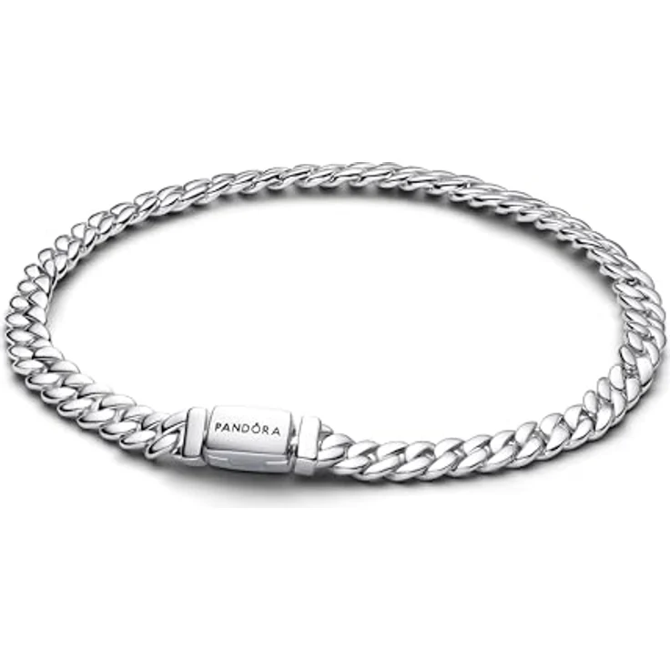 PANDORA Timeless Cuban-Kettenarmband aus Sterling Silber, hochglanzpoliert, Größe: 18cm, 594367C00-18 – Bild 1