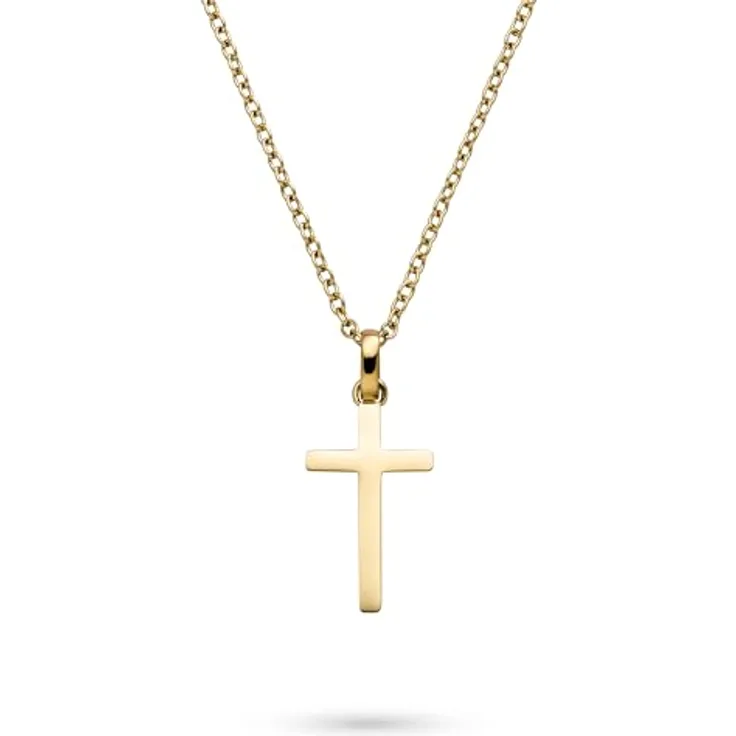 s.Oliver Necklace - Elegante Ankerkette aus poliertem Edelstahl in IP Gold, 50 cm, wasserfest & hautfreundlich