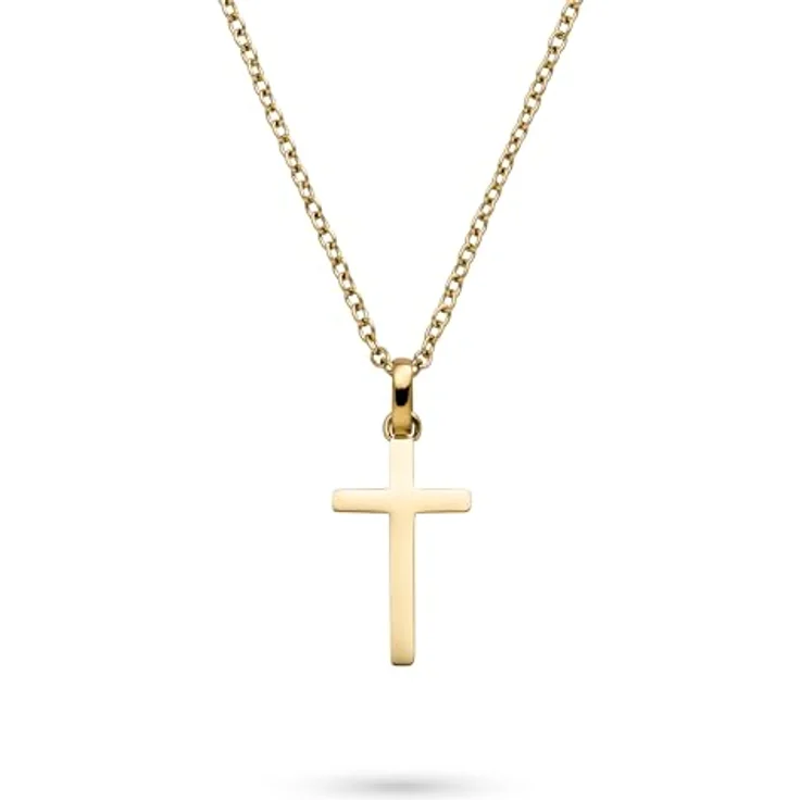 s.Oliver Necklace - Elegante Ankerkette aus poliertem Edelstahl in IP Gold, 50 cm, wasserfest & hautfreundlich – Bild 1