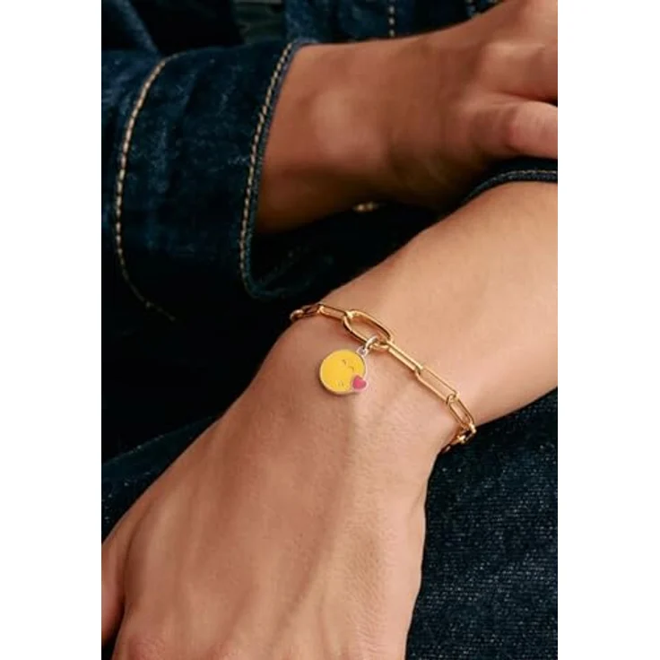 Diademita Silber-Anhänger mit SMILEYWORLD® Kuss-Charm, verspielter Design mit Herz-Akzent, Gelb und Silber/Rosé – Bild 5