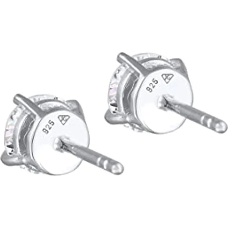 Kuzzoi Herren-Ohrringe Ohrstecker Rund (6 mm), mit funkelndem weißen Kristall aus 925 Sterling Silber, hochwertige Ohrstecker für Männer – Bild 4