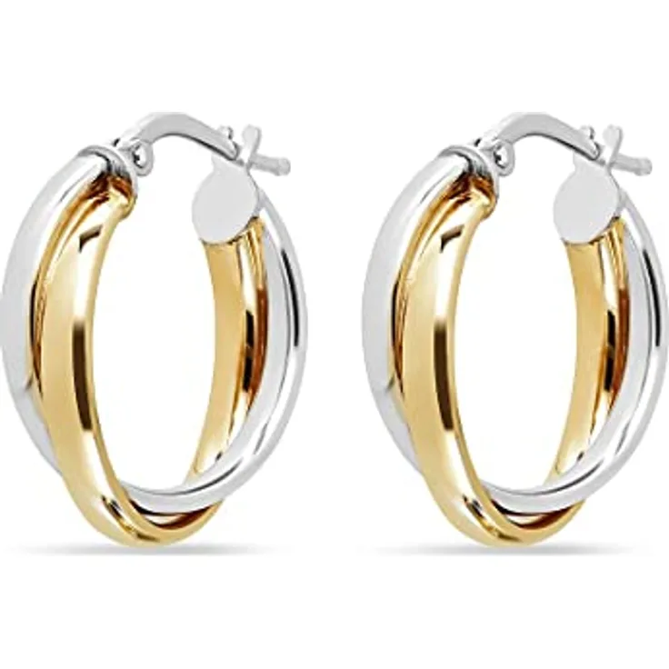 FAVS Creolen 88433564, Bicolor-Optik mit hochglanzpolierter Oberfläche, Damen-Schmuck