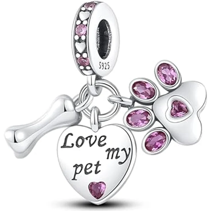 LNQOBU Silber 925 Charms Anhänger für Armbänder, kompatibel mit Pandora und europäischen Bettelarmbändern, inklusive Spacer Beads, 4,5-5 mm Lochgröße – Bild 1