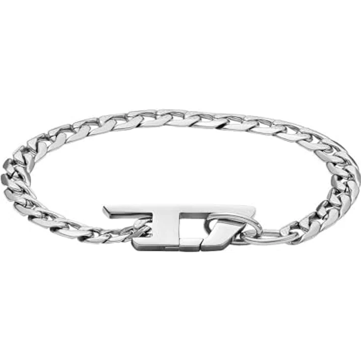 DIESEL Herren-Gliederarmband DX1496040, Edelstahl in Silber, poliert mit Karabinerverschluss – Bild 1