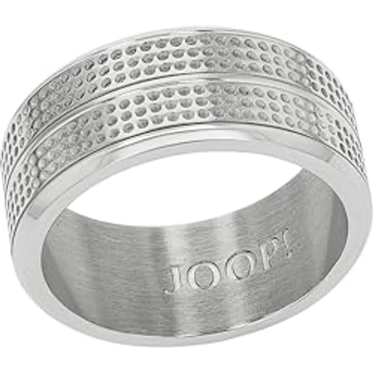JOOP! Herrenring Edelstahl, Silber matt/glänzend, 10 mm Breite, kommt in Schmuck Geschenk Box
