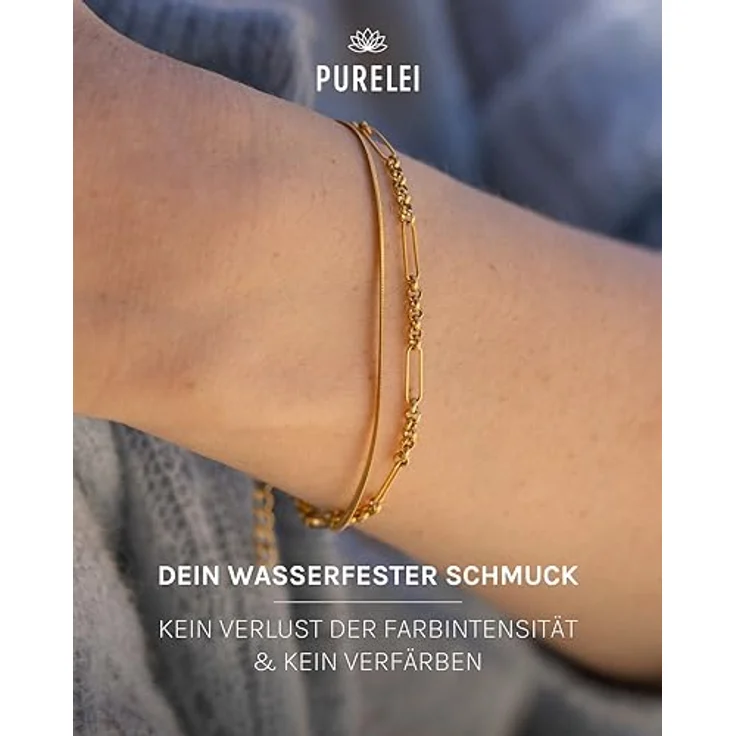 Purelei Sleeky Unison Armband (Gold) – Edelstahl, verstellbare Länge 16-19 cm, wasserfest und hawaiianisch inspiriert – Bild 5