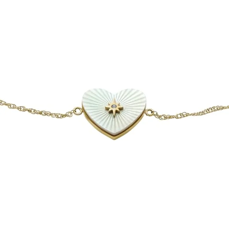 Fossil Damen Edelstahl Kettenarmband mit Karabinerverschluss, gold – Bild 4