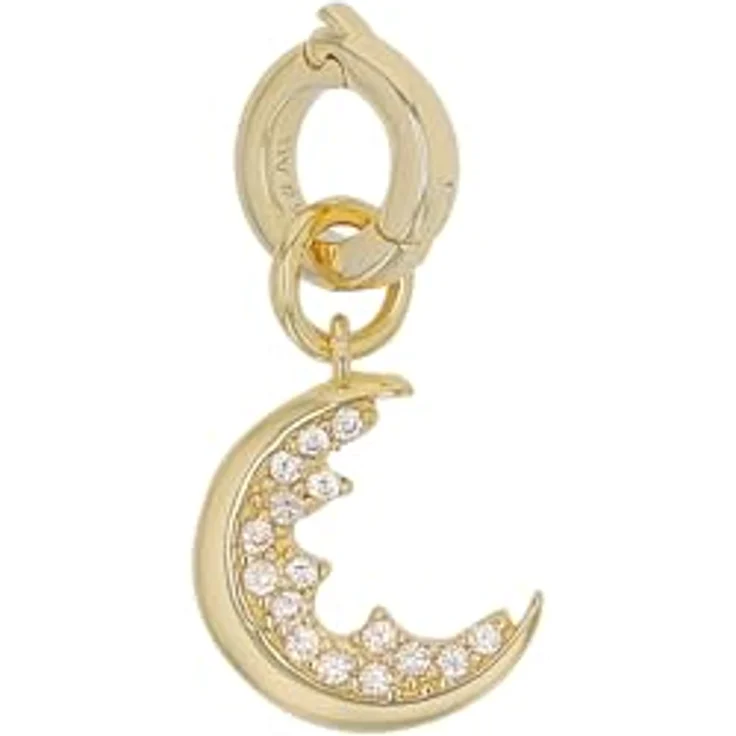 Amor Charm Anhänger "Mond", 925 Sterling Silber mit Zirkonia, 2 cm, Apricot, in Schmuck Geschenk Box – Bild 4