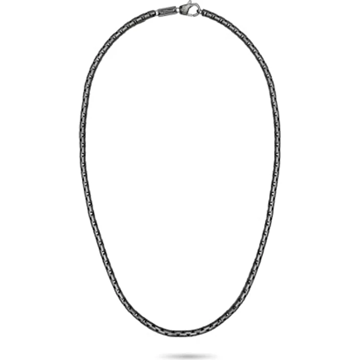 s.Oliver Herren Necklace - Halskette aus mattiertem Edelstahl in IP Gun, 55 cm Venezianerkette, wasserfest & hautfreundlich – Bild 2