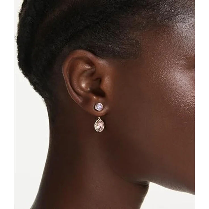 Swarovski Chroma Drop-Ohrhänger, Mehrfarbig mit verschiedenen Schliffen und Goldlegierungsschicht – Bild 2