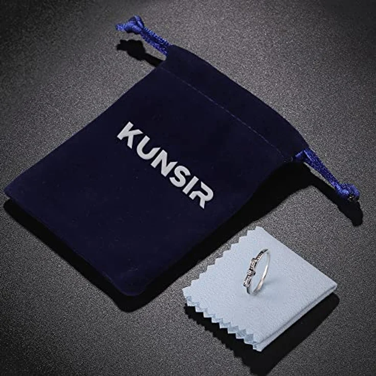 KUNSIR 925 Sterling Silber Damenring Liebesknoten mit Zirkonia, Retro-Vintage Design Größe R1 – Bild 5
