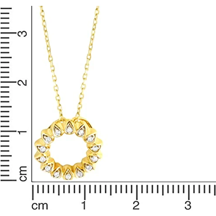 Diamonds by Ellen K. Damen Halskette 375/- Gold, 42/45cm, glänzend, mit gelbem Diamant 0,10ct, inkl. Etui – Bild 2