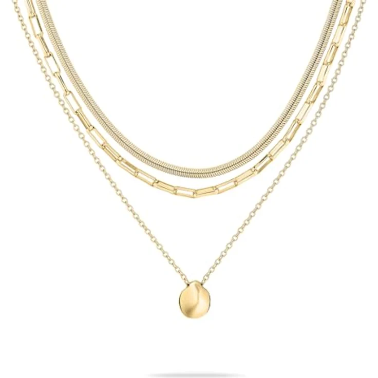 Tamaris Halsketten-Set TS-0040-NN, Edelstahl IP Gold, 50 cm mit organischem Anhänger – Bild 1