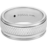 Fossil Herren-Edelstahlband Ring, silber, Größen 8-12, Combo Finish