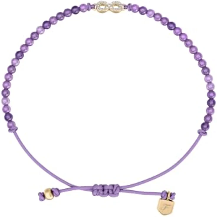 Fossil Sutton Damen Messingarmband Lila mit Perlen und sicherem Schiebeverschluss, JA7324710 – Bild 1