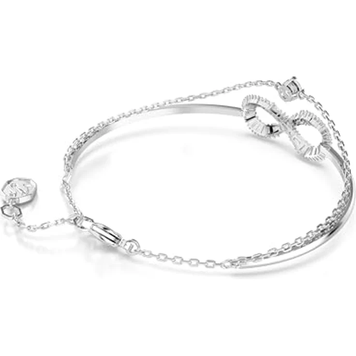 Swarovski Hyperbola Armreif, rhodinierter Damenarmreif mit Unendlichkeitssymbol und Swarovski Zirconia, klar – Bild 5
