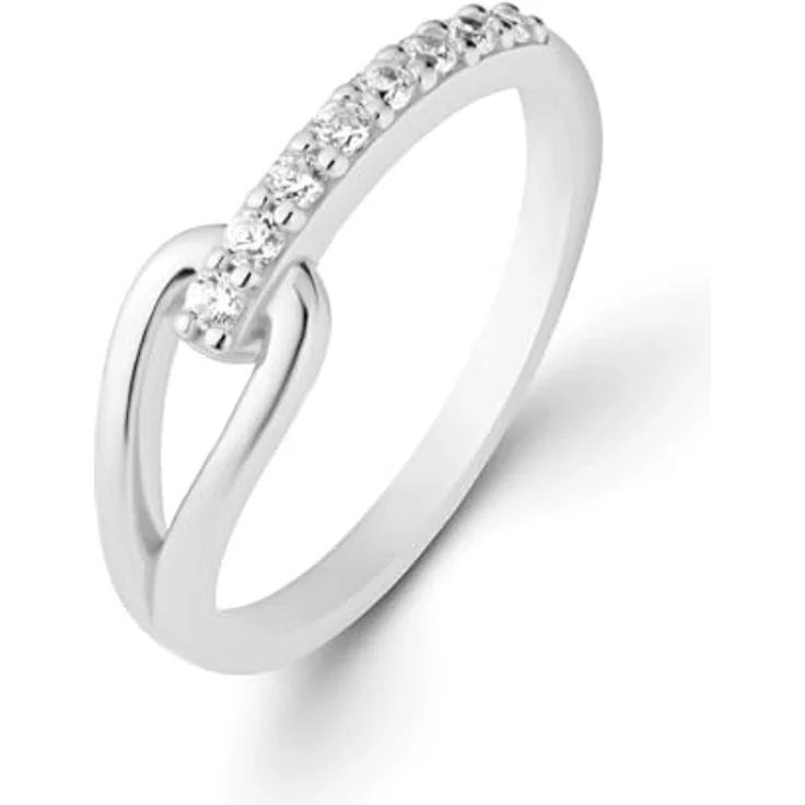 CHRIST Damen-Ring 925er Silber, mit recyceltem Zirkonia 56, Silber, hochglanzpoliert – Bild 1