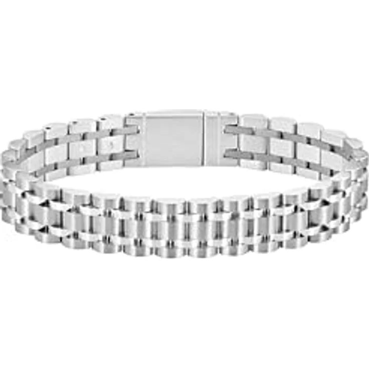 BOSS Jewelry Armband OWAN für Herren, Edelstahl, Fünf-Glieder, magnetischer Verschluss, gravierte Logo-Platte, 190 mm – Bild 3