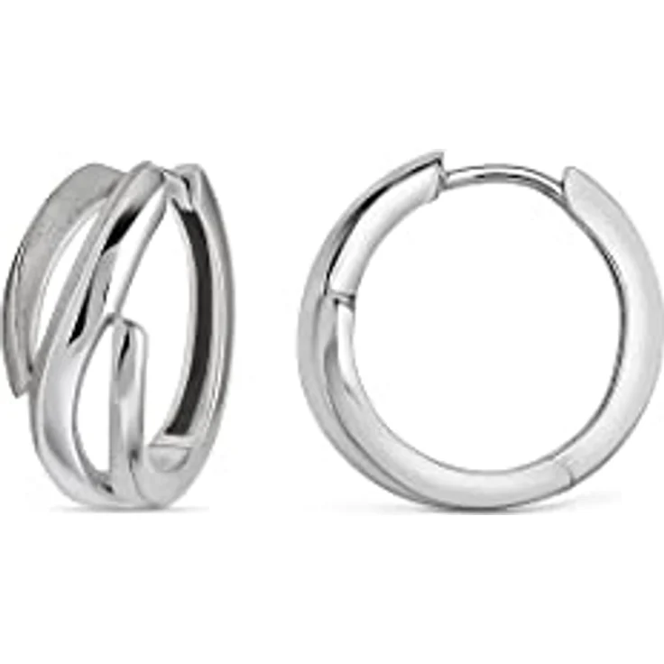 FAVS Damen-Creolen 925er Silber, klassischer Ohrschmuck in silber, One Size – Bild 2