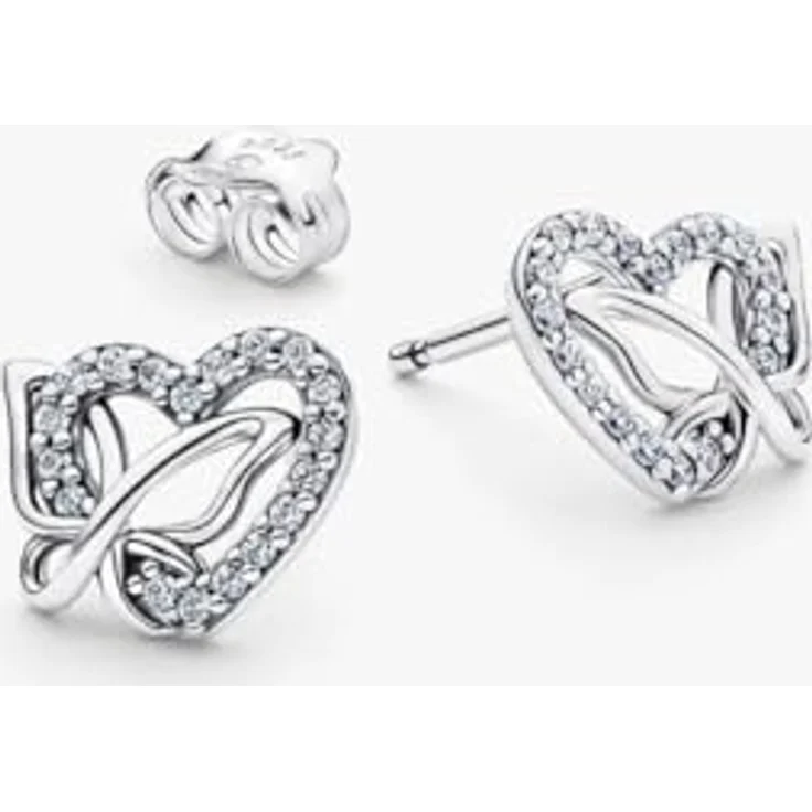 Pandora Ohrstecker Herz Schmetterling, 925 Sterling Silber mit 36 Cubic Zirkonia, durchbrochenes Design für Damen Schmuck – Bild 2