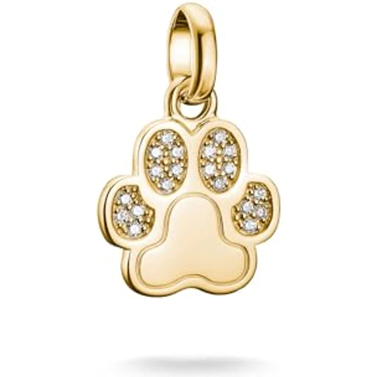 Thomas Sabo Charm Club Connect Charm-Anhänger Pfote, 18k vergoldet, recyceltes 925 Silber mit Steinen, CC1259-414-14 – Bild 1