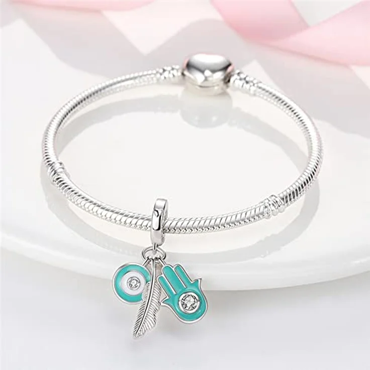 Pandach Charm Anhänger für Armband, 925 Sterling Silber mit Zirkonia-Steinen, kompatibel mit europäischen Armbändern und Halsketten für Frauen und Mädchen – Bild 2