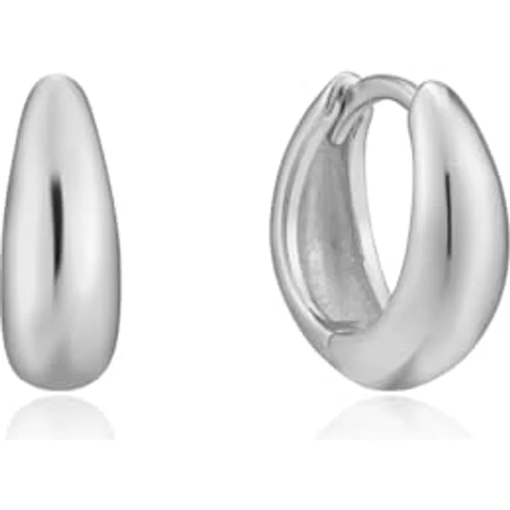 ANIA HAIE Damen Ohrstecker LUXE MINIMALISM Huggie Hoop aus 925 Sterling Silber, 11mm, nickelfrei, inkl. Geschenkverpackung