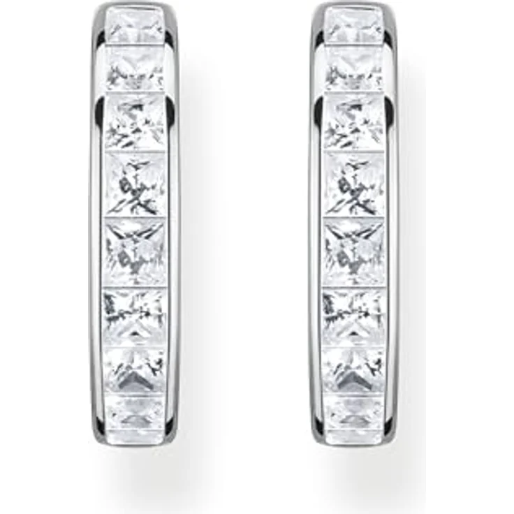 Thomas Sabo Creolen Sterling Silver CR668-051-14, 925er Silber mit Zirkonia-Besatz, praktischer Clipverschluss – Bild 2