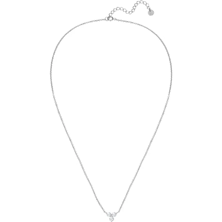 GLANZSTÜCKE MÜNCHEN Damen Kette, 925/- Sterling Silber rhodiniert mit weißen Zirkonia, 40 cm plus 5 cm Verlängerung – Bild 2