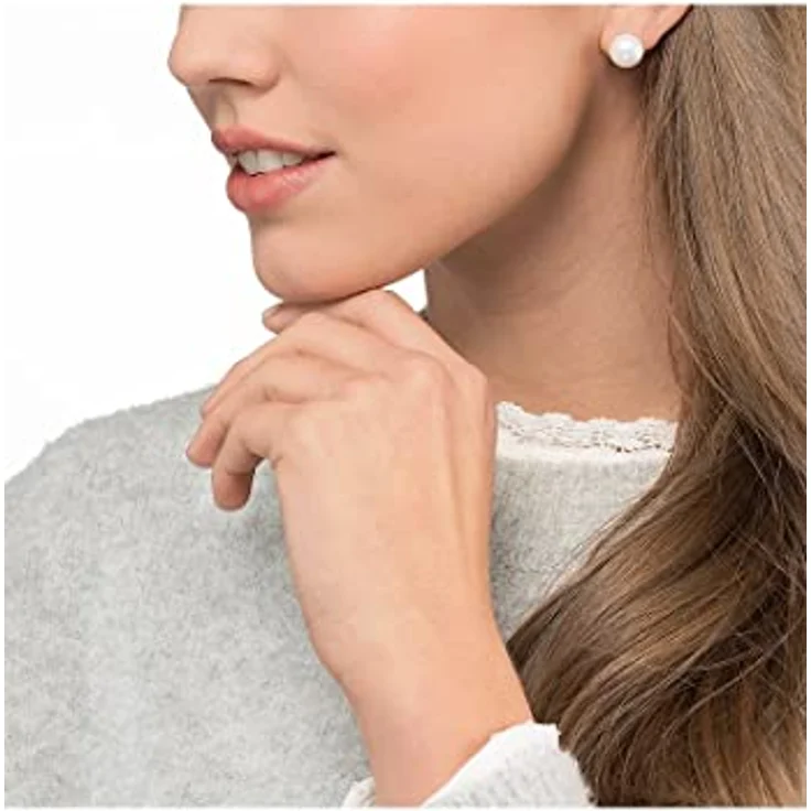 FAVS Damen-Ohrstecker 925er Silber rhodiniert mit Süßwasserperle, Perlendurchmesser 10 mm, One Size – Bild 3