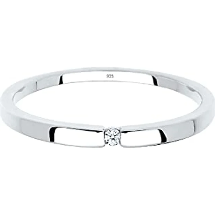 Elli DIAMONDS Damen Verlobungsring, klassischer Ring mit 0.015 ct. Diamant in 925 Sterling Silber – Bild 2