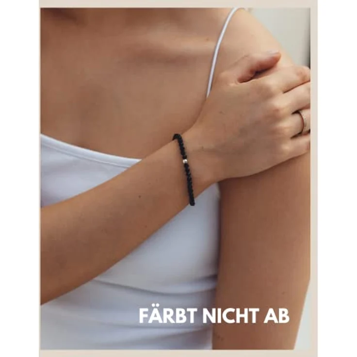 GD GOOD.designs Achat Armband Damen, Naturstein Armband mit 4mm facettierten Edelstein Perlen und 925 Silber Perle, inkl. Geschenkbeutel – Bild 5