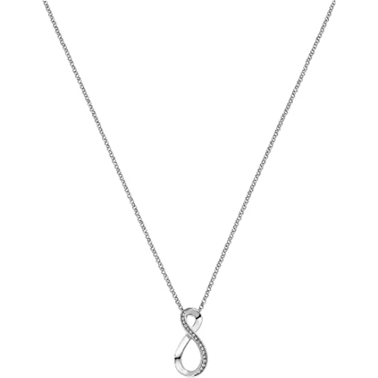 JETTE Damen-Halskette 925er Silber rhodiniert mit 20 Zirkonia, 45 cm + 3 cm Verlängerung, Geschenkbox – Bild 1