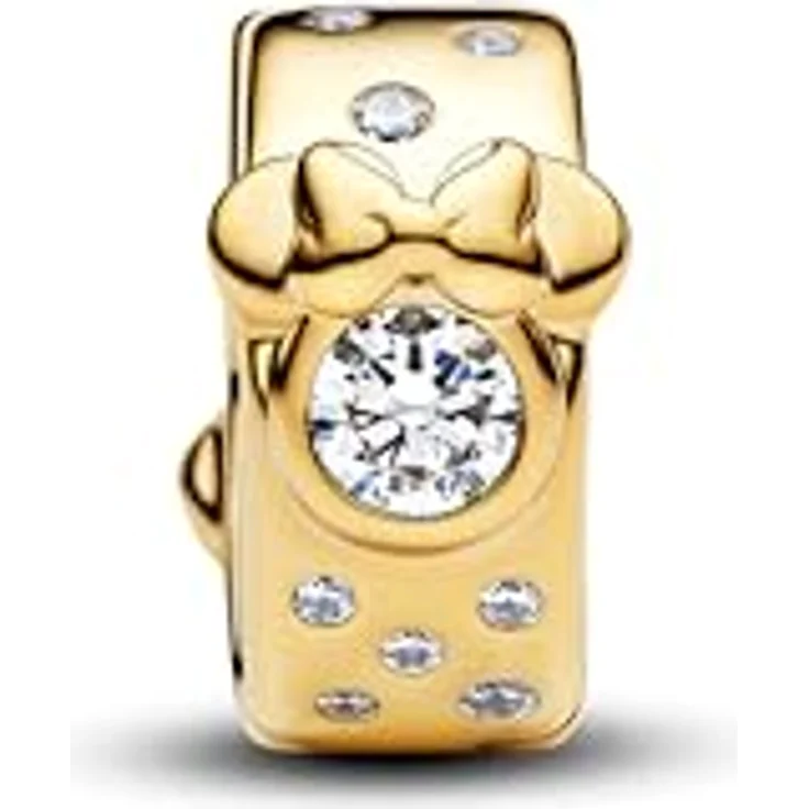 PANDORA Moments Disney Micky & Minnie Maus Clip-Charm, 14K vergoldet mit Zirkonia, kompatibel mit Moments, 764130C01 – Bild 2