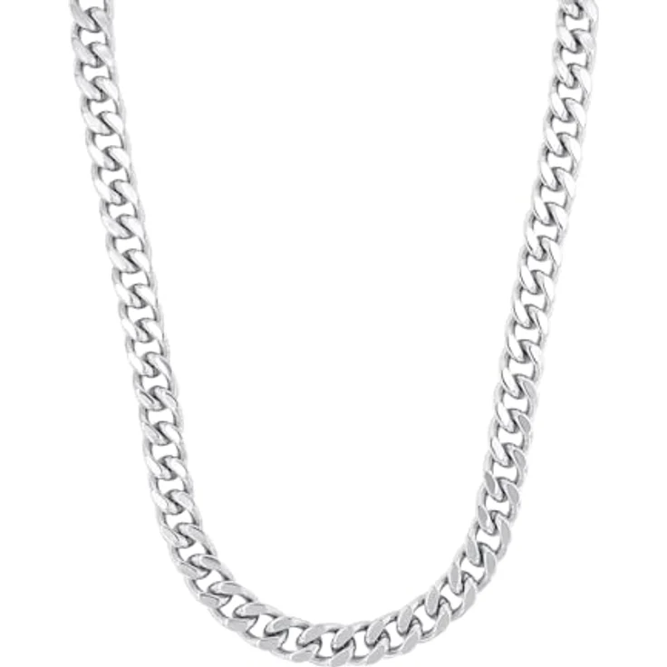 Amor Edelstahl Herren Halskette, 50 cm, Silber mit Karabinerverschluss, 8 mm Breite, Geschenkbox включена, 2040437 – Bild 1