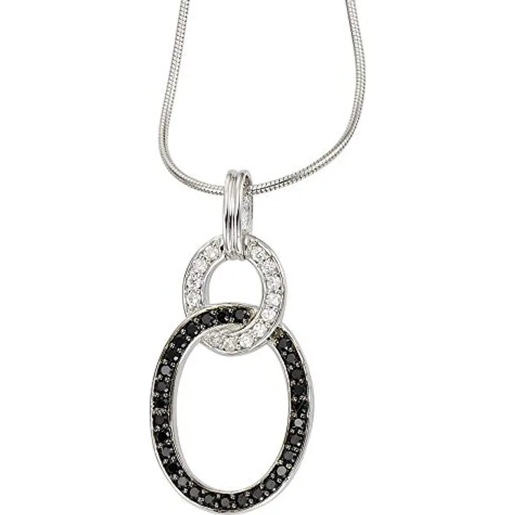 Celesta Damen-Halskette 925/- Sterling Silber, 42 + 5 cm, Glänzend, Zirkonia weiß, inkl. Etui