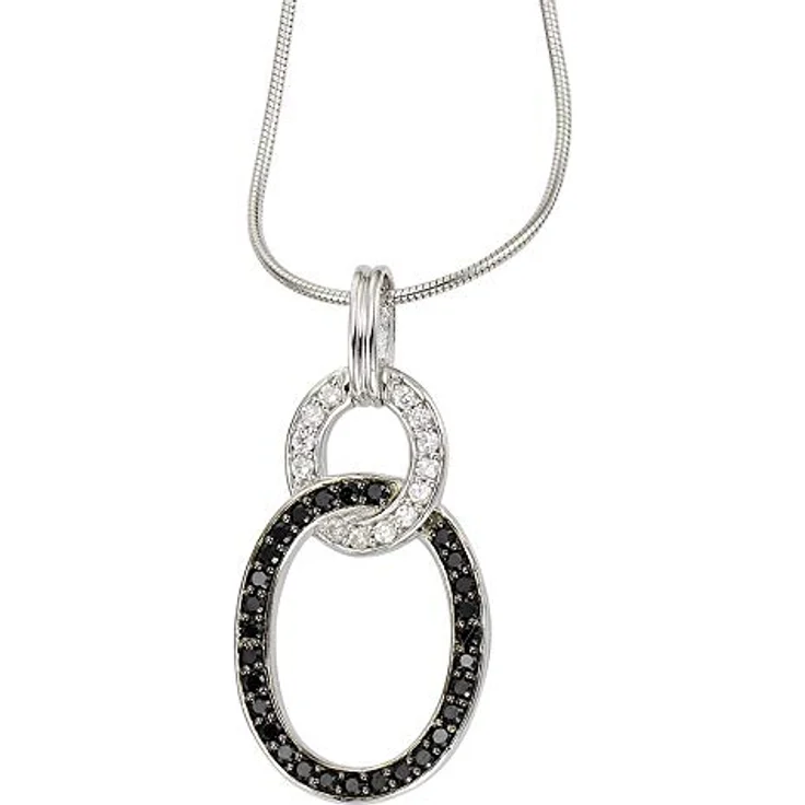 Celesta Damen-Halskette 925/- Sterling Silber, 42 + 5 cm, Glänzend, Zirkonia weiß, inkl. Etui – Bild 1