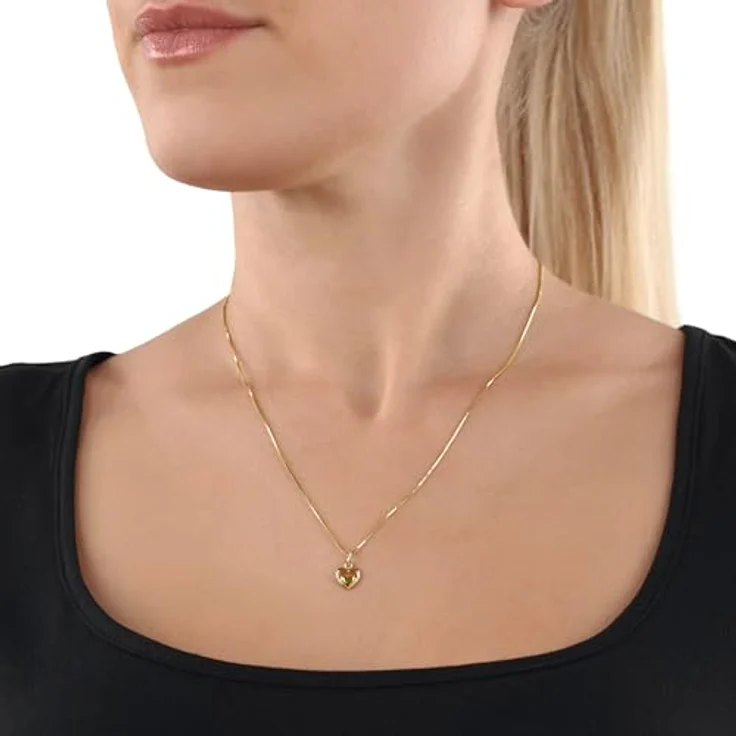 Amor Kettenanhänger Golden Heart, romantisches Design aus hochwertigem Material, Made in Germany – Bild 2