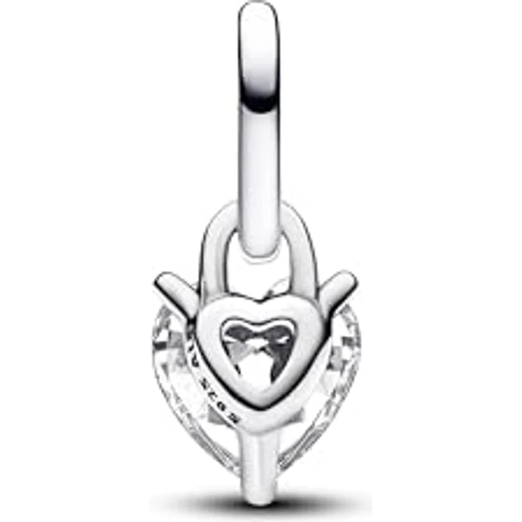 PANDORA ME Schlüsselloch Herz Mini-Charm-Anhänger aus Sterling Silber mit Zirkonia in schwarz, kompatibel mit ME und Moments Armbändern, 793086C01 – Bild 2