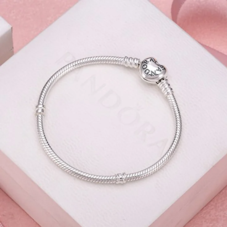 PANDORA PULSERA Plata CIERRE Corazon, Damen-Armband 17CM aus Sterling Silber mit Herzenverschluss – Bild 2