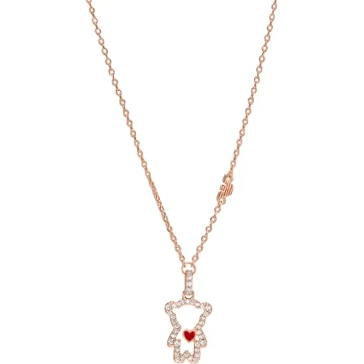 Emporio Armani Damenkette Anhänger, rosévergoldet aus Metall mit poliertem Finish und Karabinerverschluss, EGS3162221